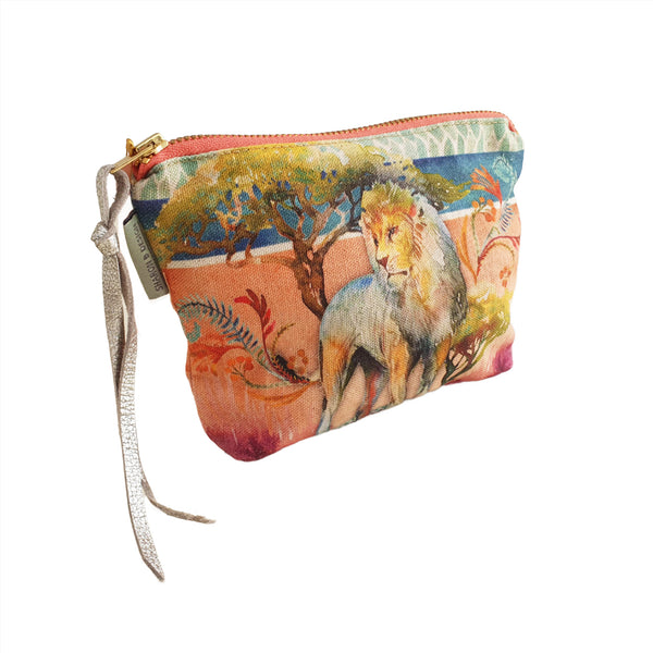 Zip pouch with Fiesta Lion artwork