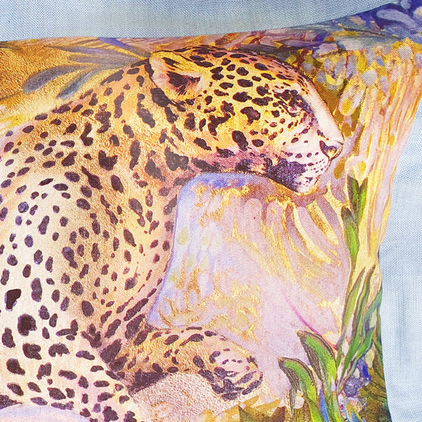 Gold Leopard Cushion Cover, 30cm x 60cm, Cotton-linen blend