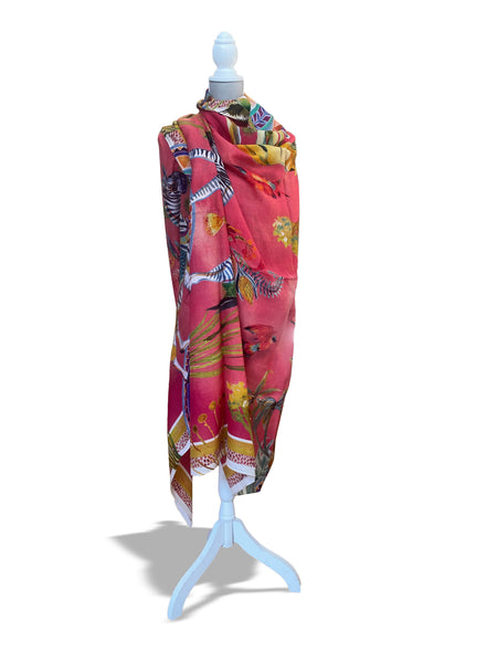 Fiesta Red Fine Wool Scarf