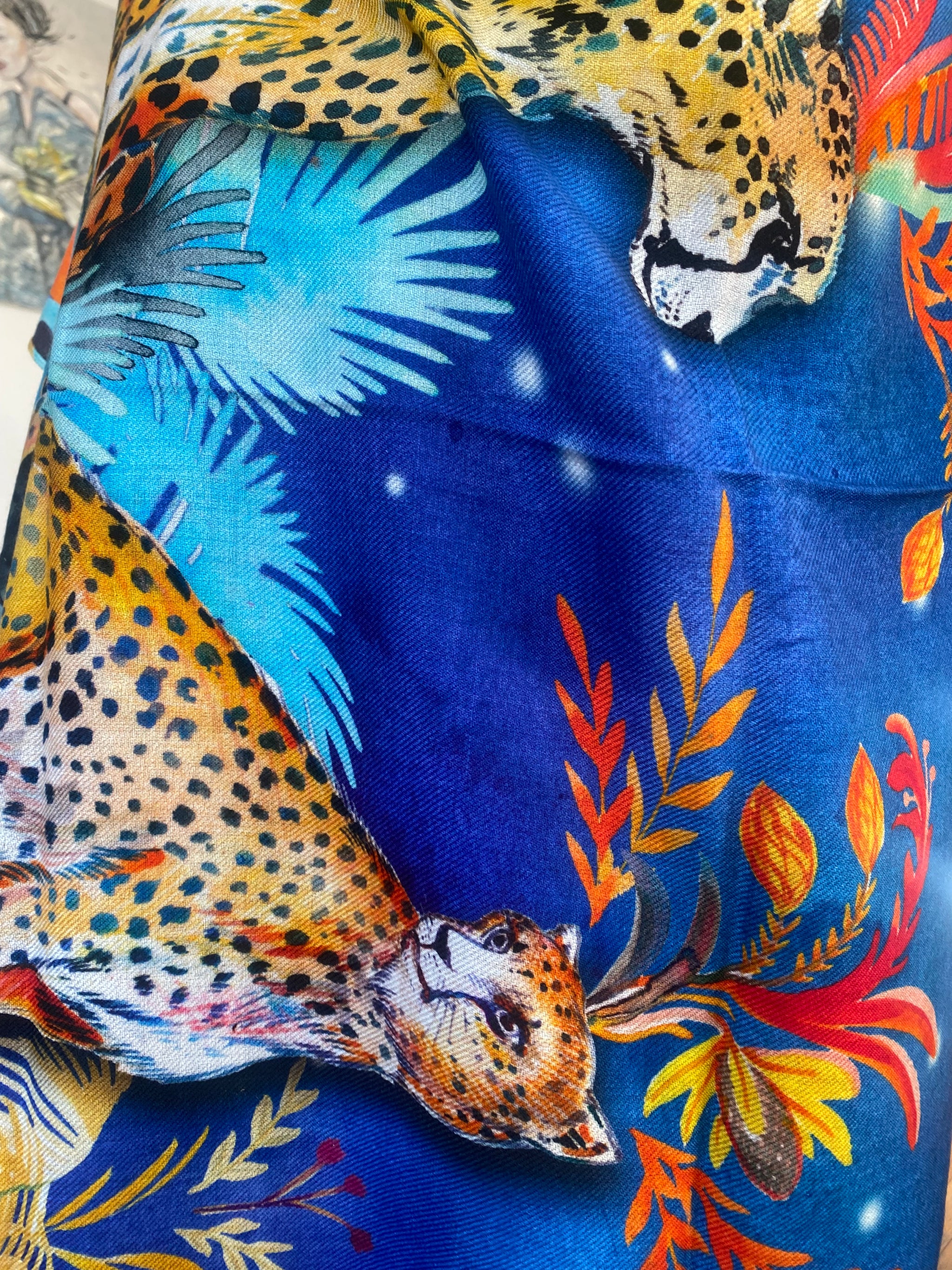 Fiesta Cheetah Fine Wool Scarf