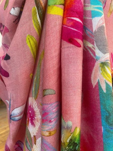 Pink Fynbos Wool Scarf