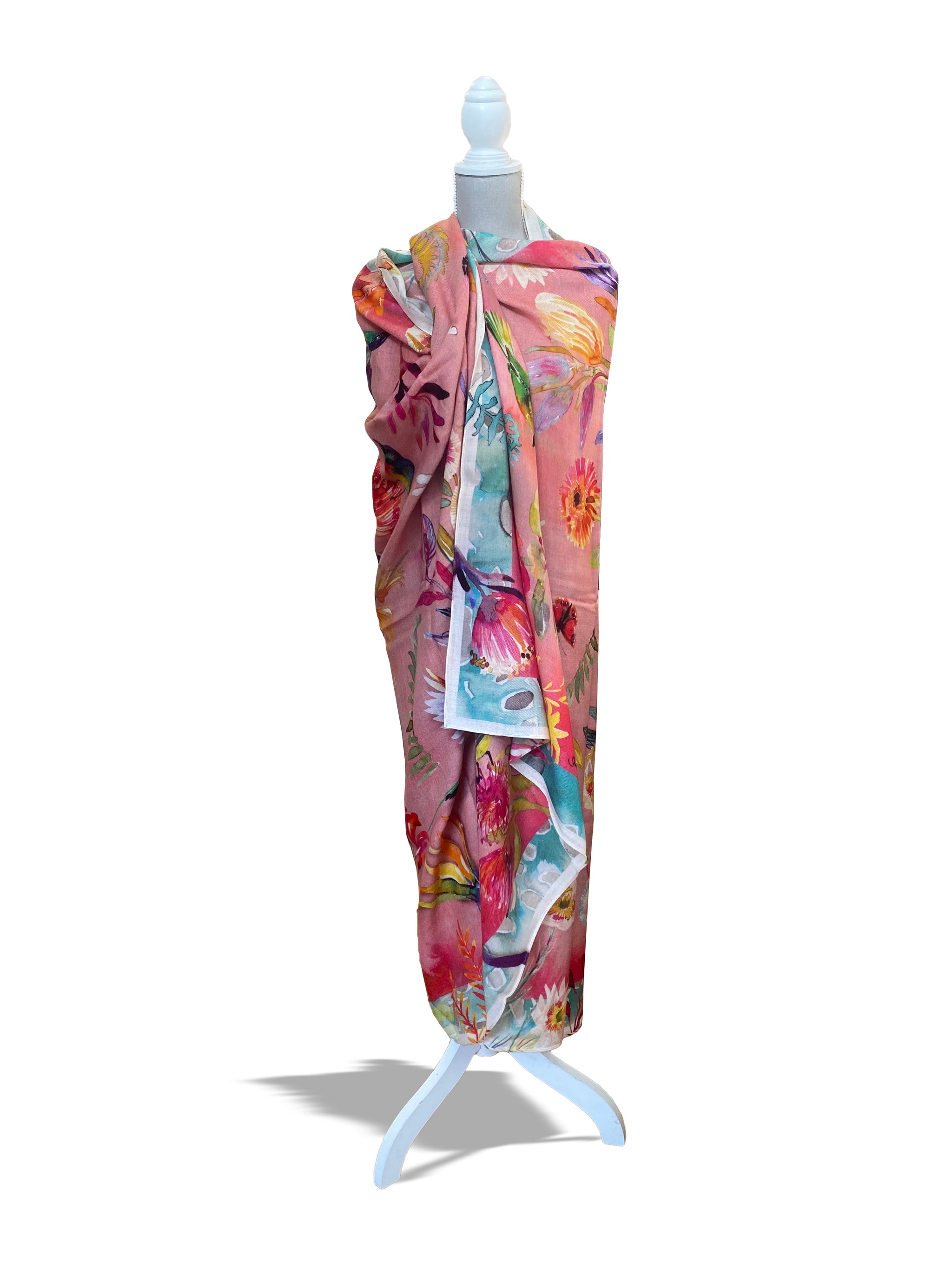 Pink Fynbos Wool Scarf