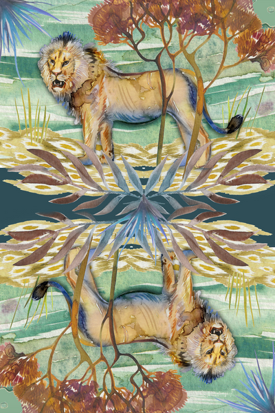 Zip pouch with Bushveld Lion artwork