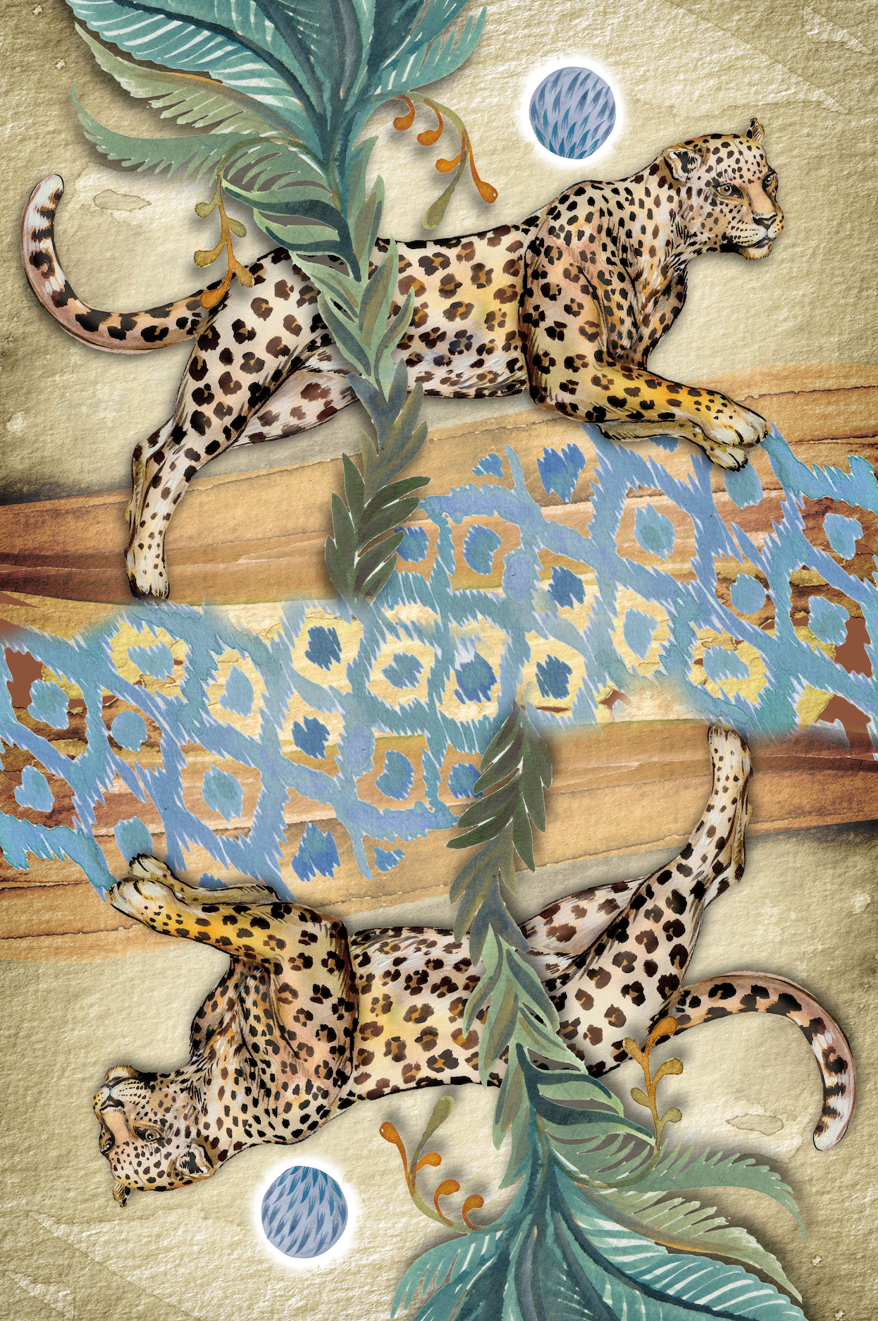 Zip pouch with Bush Leopard artwork