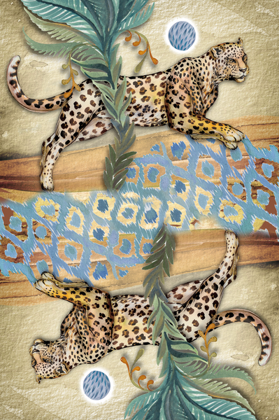Zip pouch with Bush Leopard artwork