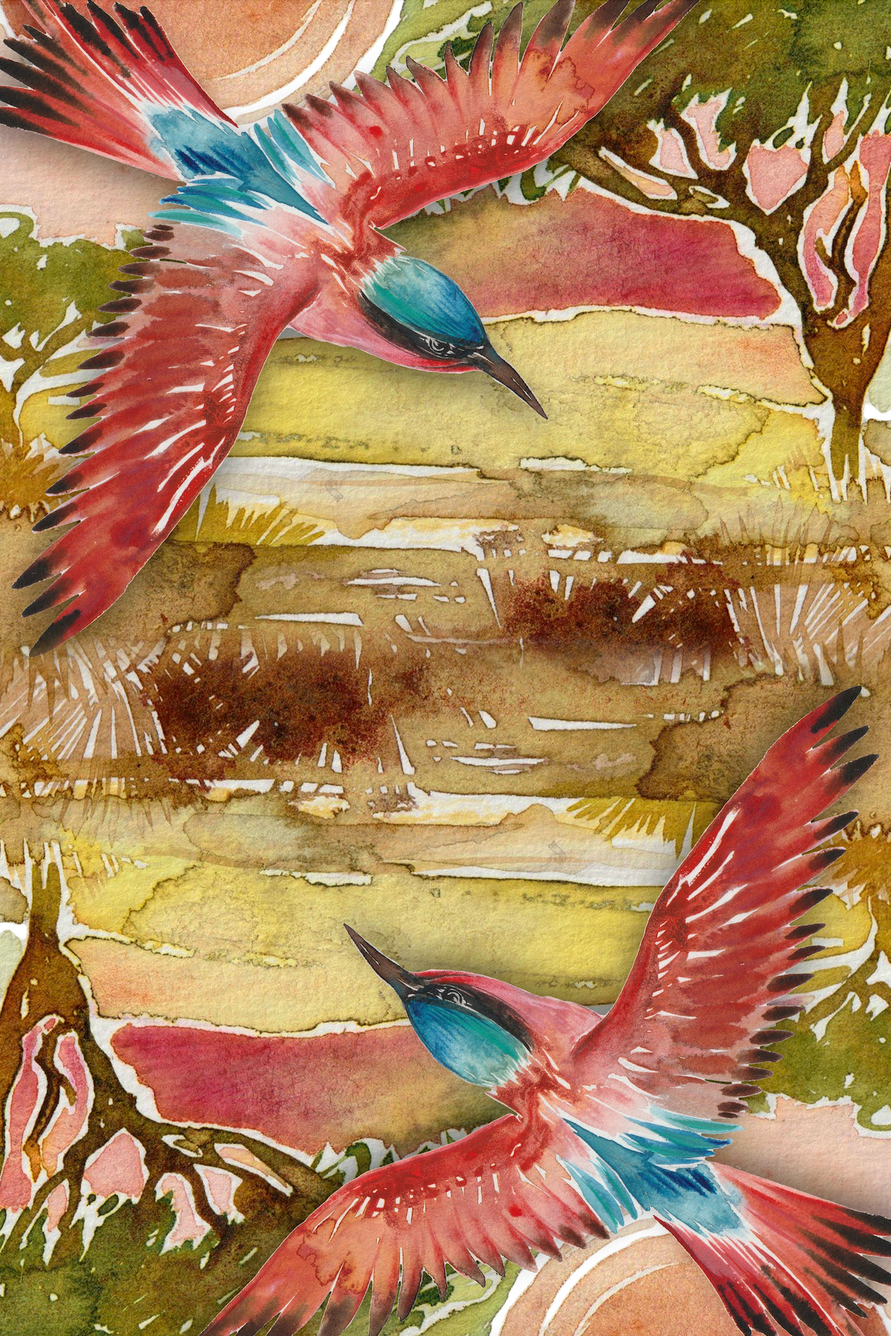 Zip pouch with Carmine Bee Eater artwork