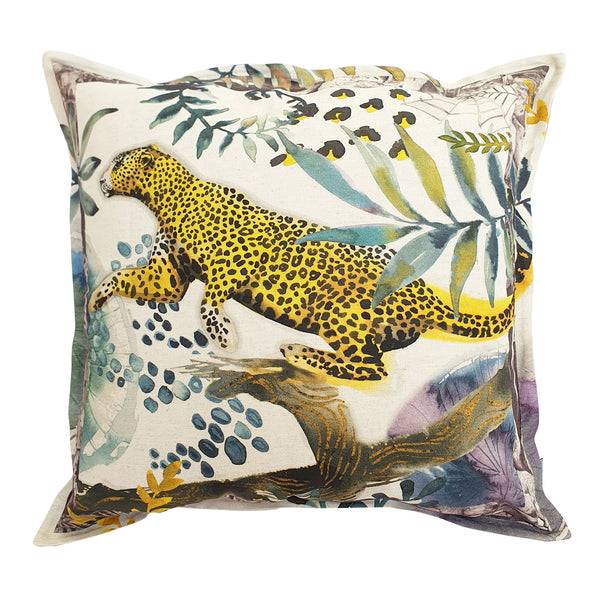 Cape Leopard Cushion Cover, Standard, Cotton-linen blend