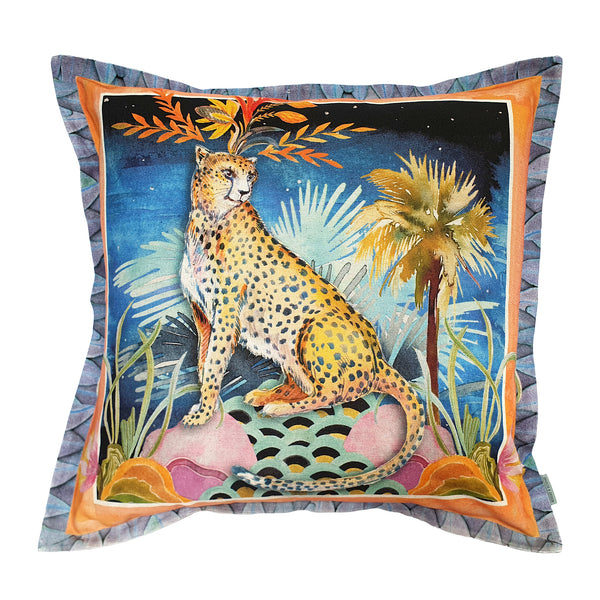 Fiesta Cheetah Cushion Cover, Standard, Cotton-linen blend