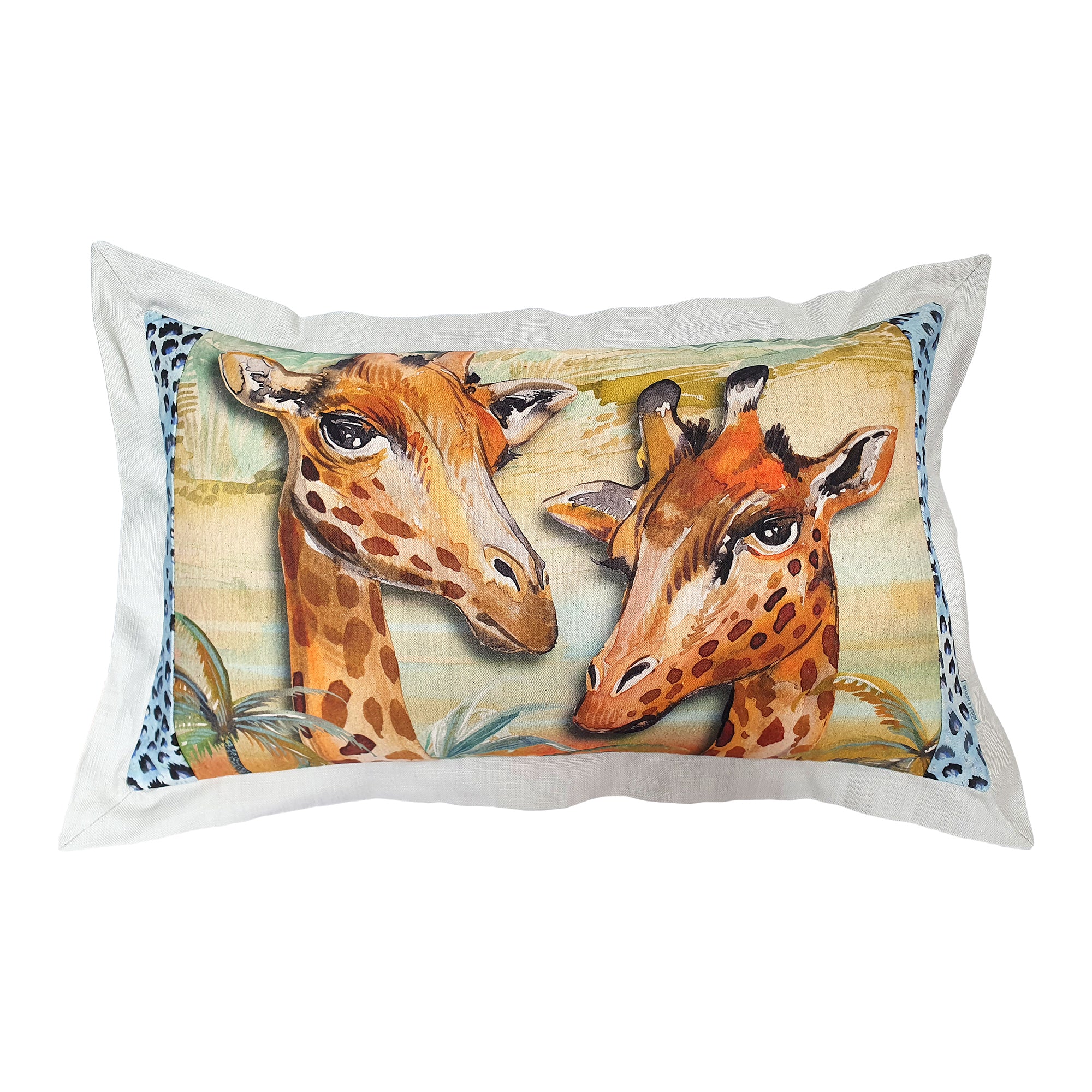Fiesta Giraffe Cushion Cover Cotton linen blend 60cm x 30cm