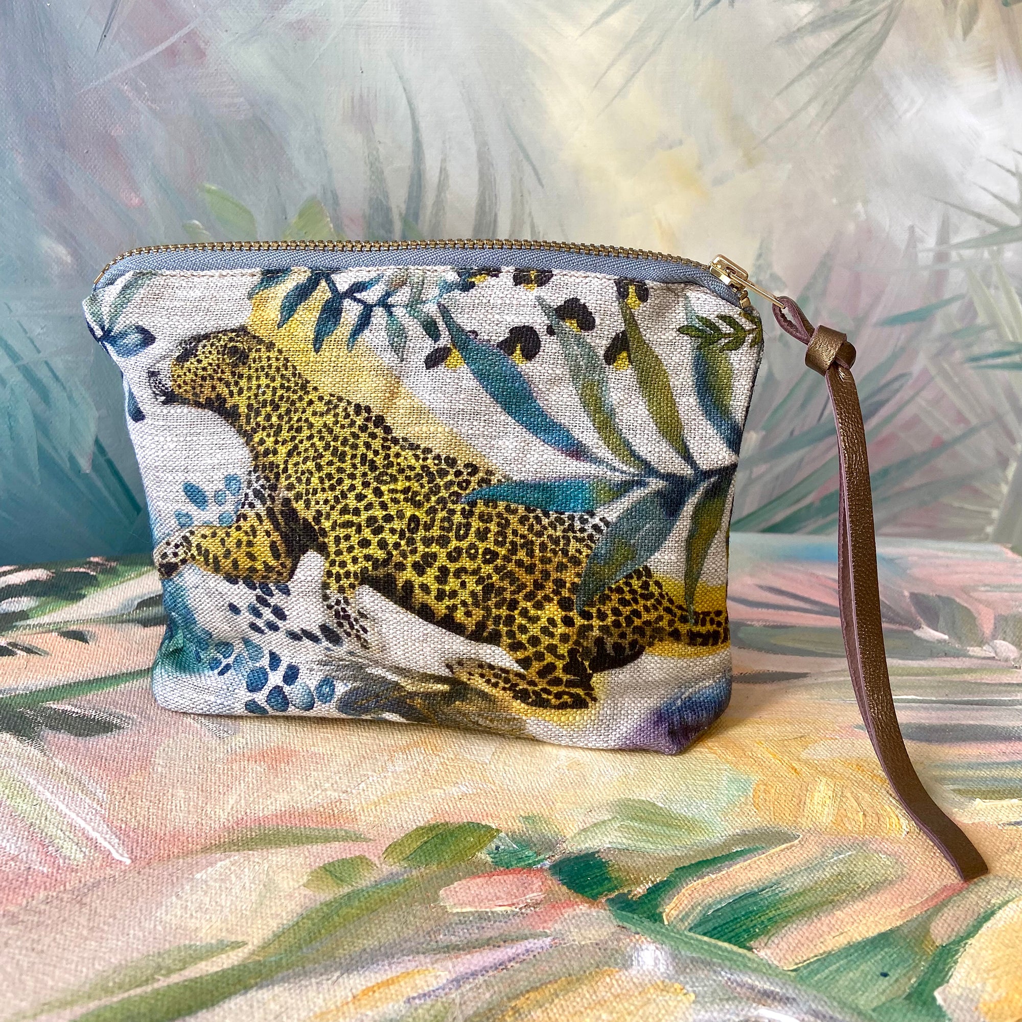 Zip pouch with Cape Leopard artwork
