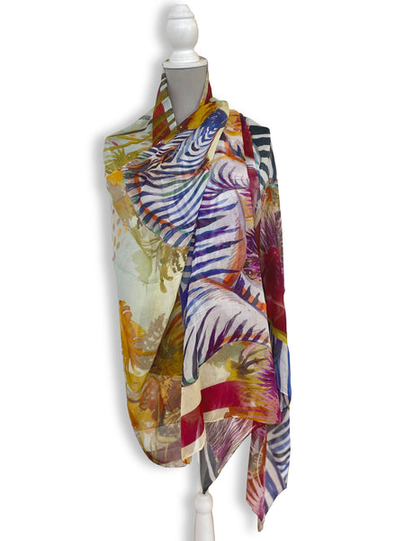 Zebra Silk-modal Scarf