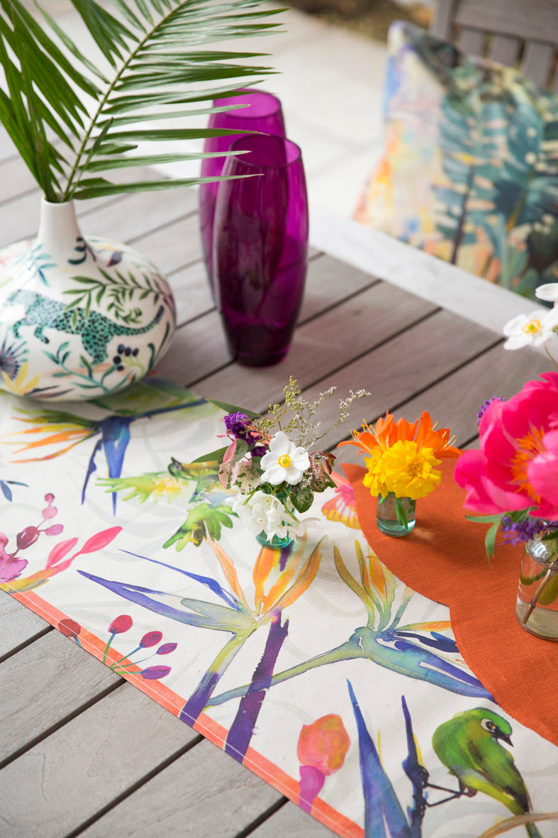 Strelizia Table Runner, Cotton-Linen Blend