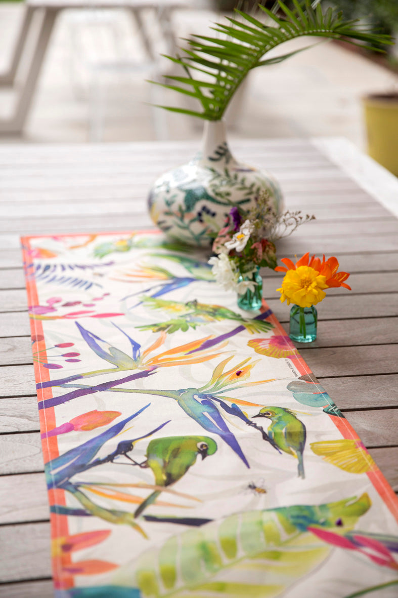Strelizia Table Runner, Cotton-Linen Blend