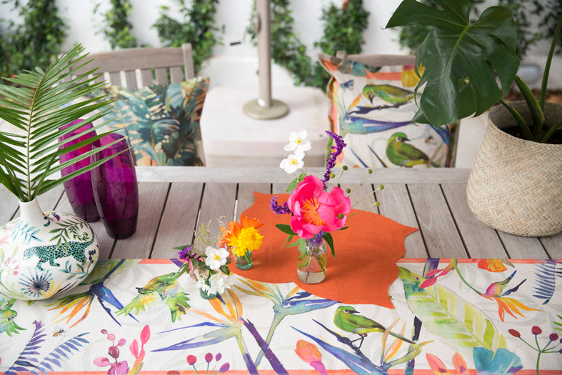 Strelizia Table Runner, Cotton-Linen Blend