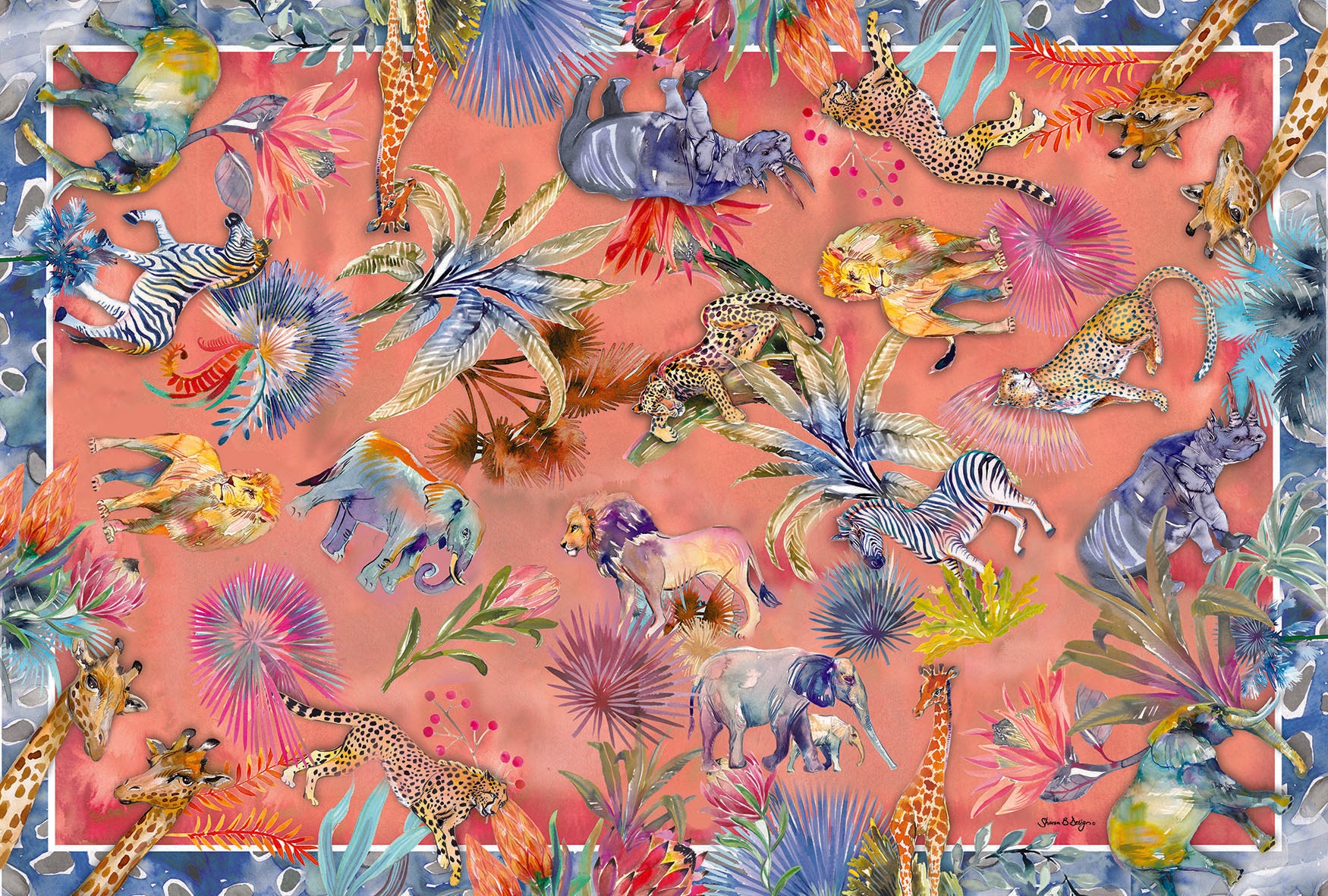 Sunset wildlife Wool Scarf
