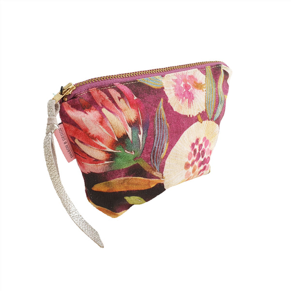 Zip pouch with Lilac Fynbos artwork