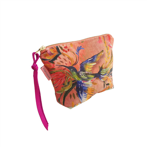 Zip pouch with Pink Fiesta artwork