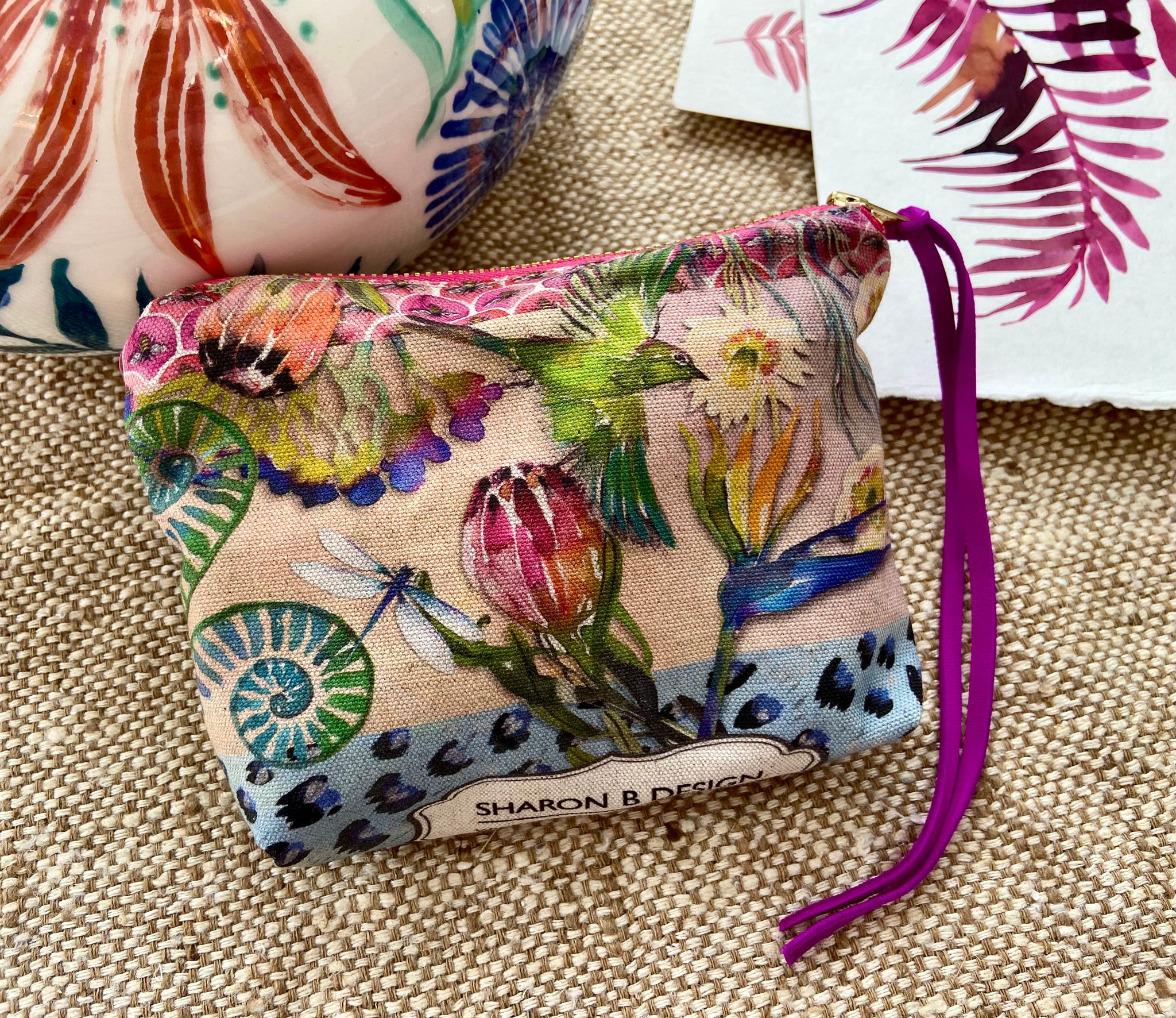 Zip pouch with Colour Fynbos artwork
