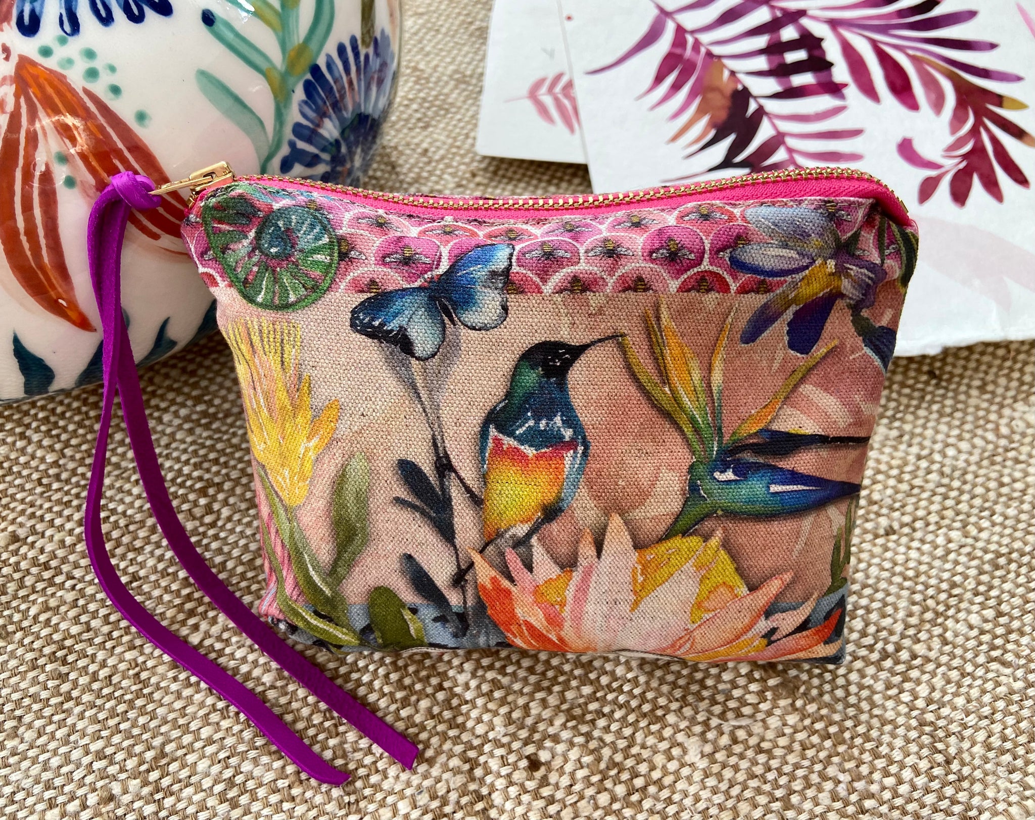 Zip pouch with Colour Fynbos artwork