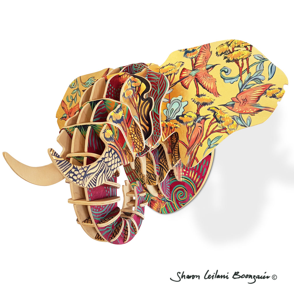 Hand Painted 'Bee-eater' Elephant head
