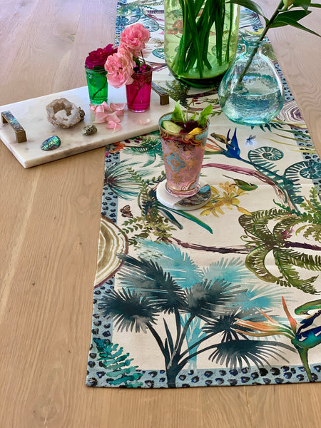 Botanical Table Runner, Cotton-Linen Blend