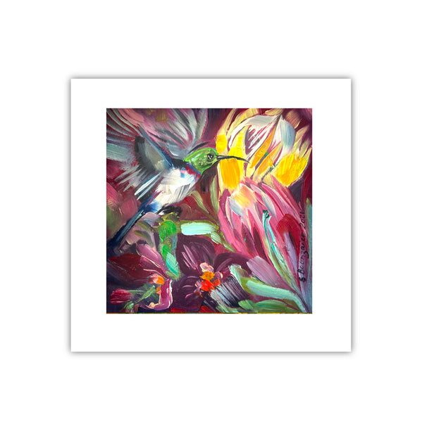 Mini Double Collared Sunbird with Yellow Protea