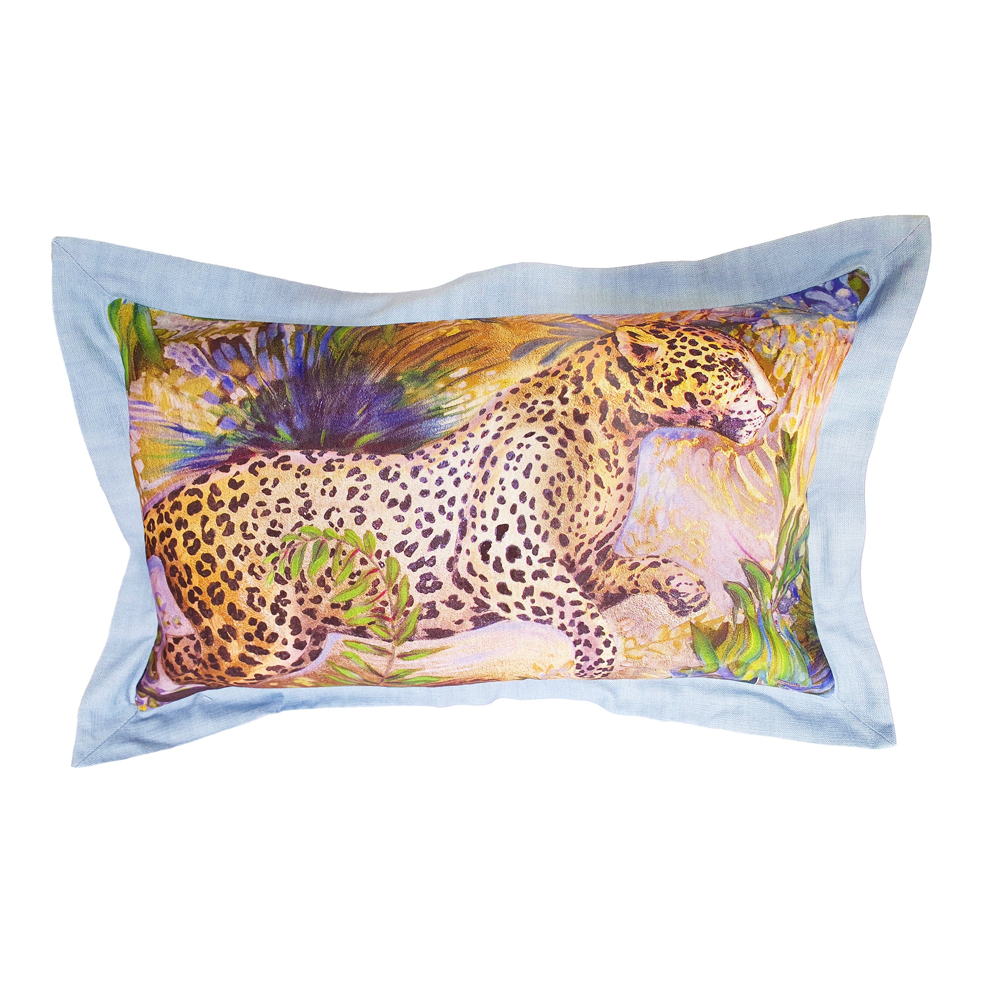 Gold Leopard Cushion Cover, 30cm x 60cm, Cotton-linen blend