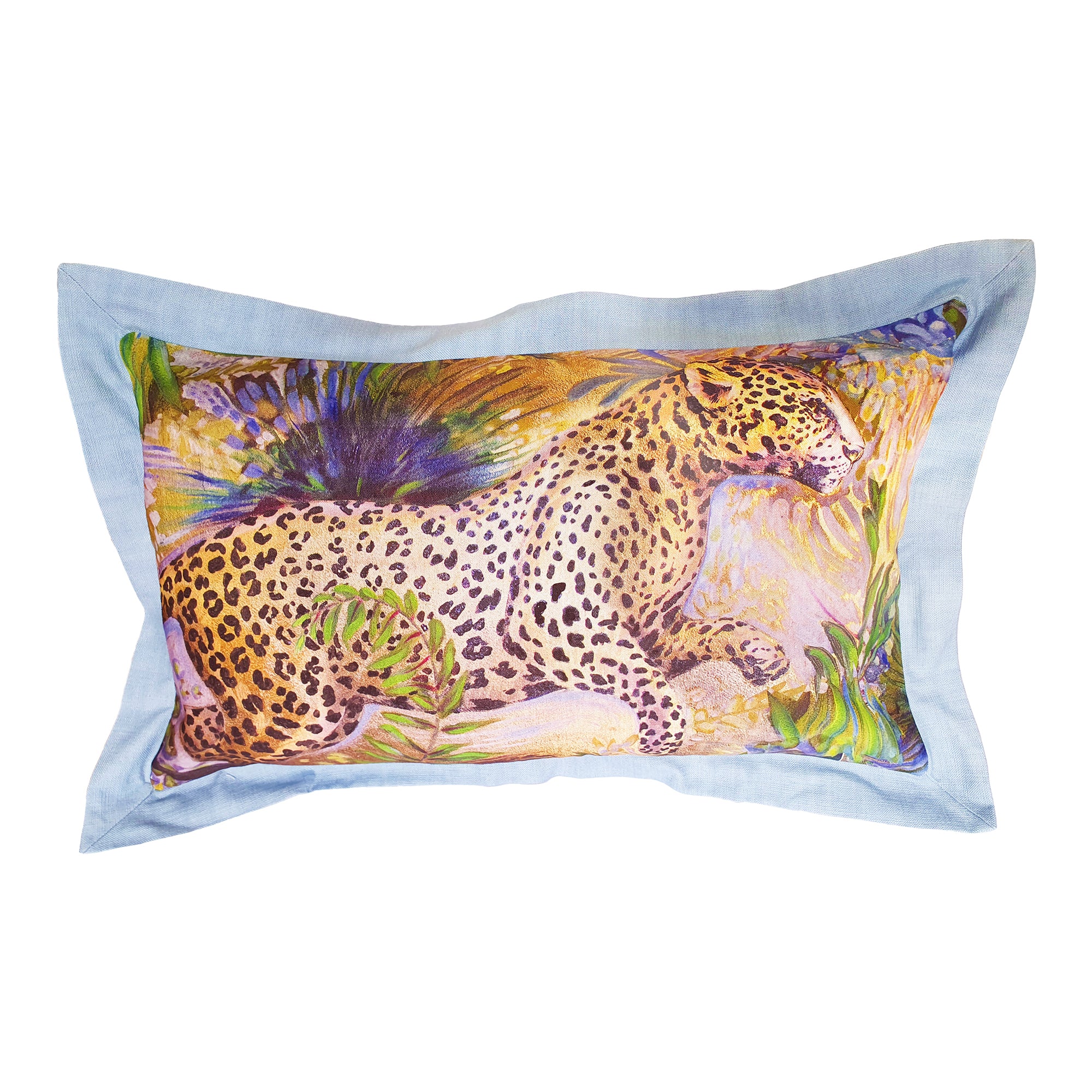 Gold Leopard Cushion Cover, 60cm x 30cm, Cotton-linen blend