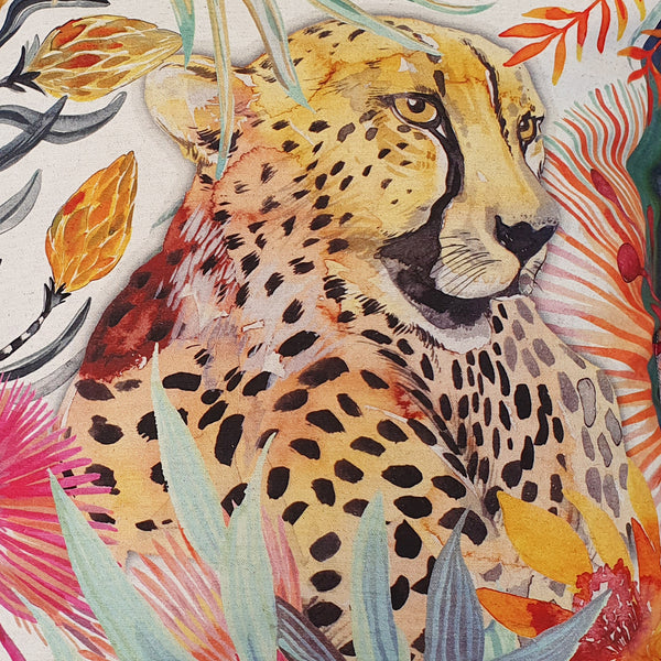 Cheetah Cushion Cover, Standard, Cotton-Linen Blend
