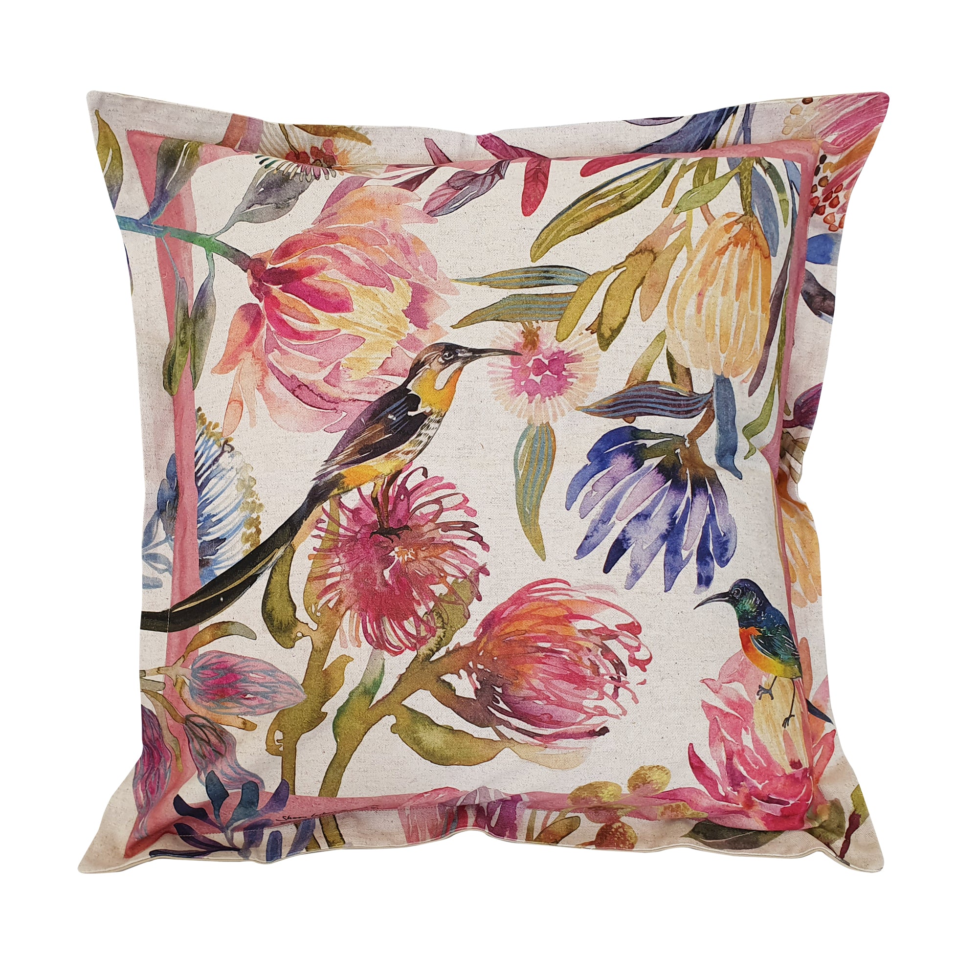 Pink Pincushion Cushion Cover , Standard, Cotton-Linen Blend