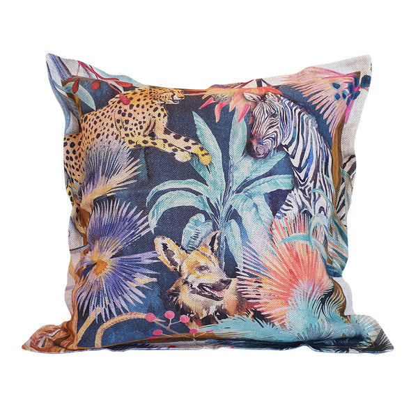 Wildlife with Cheetah Cushion Cover, Standard, Belgian Linen