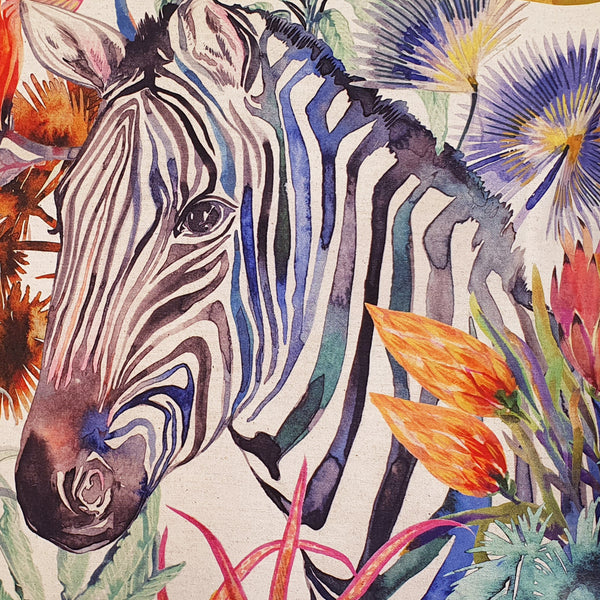 Zebra Cushion Cover, Standard, Cotton-Linen Blend