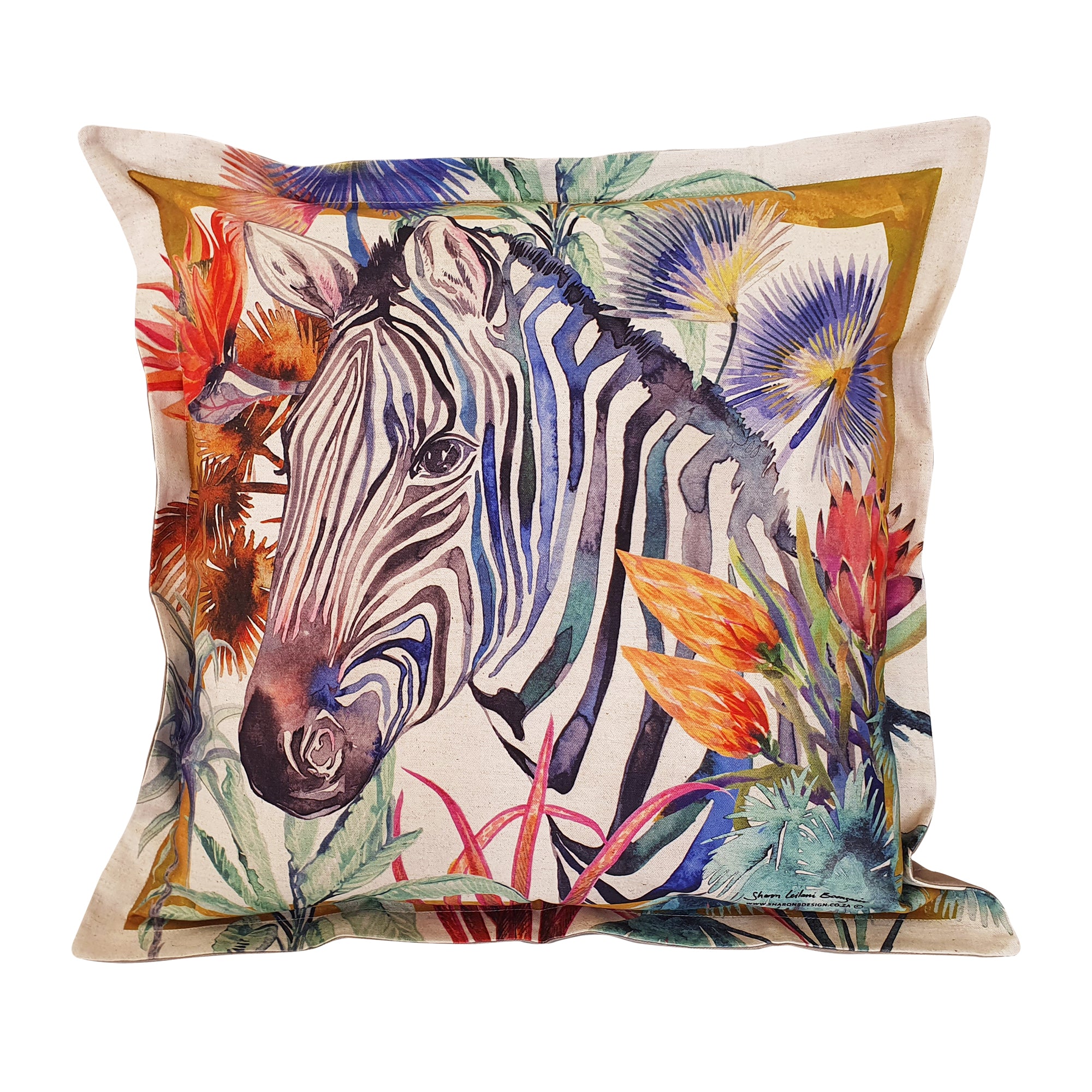 Zebra Cushion Cover (Cotton-linen blend)