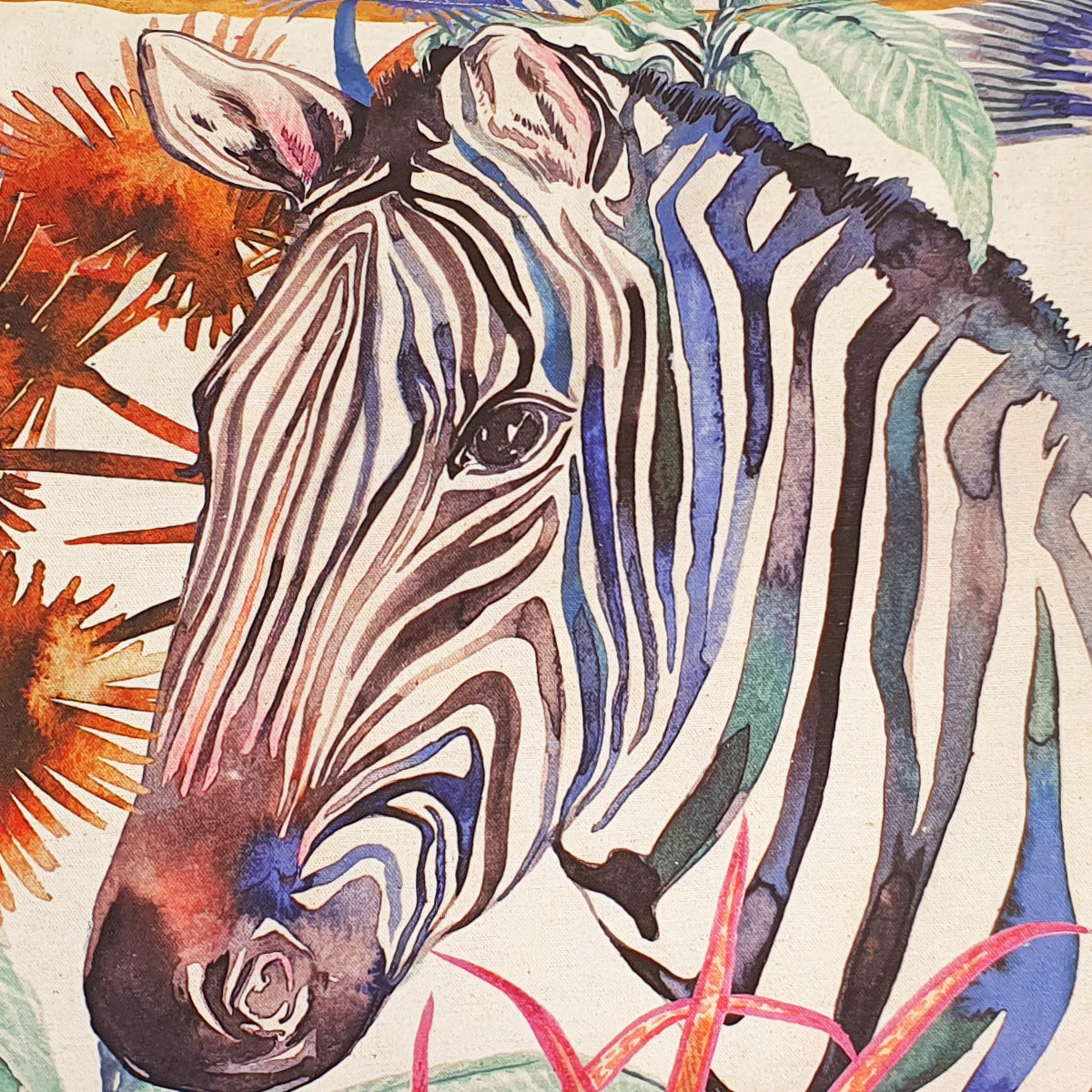 Zebra Cushion Cover, Large, Cotton-linen blend