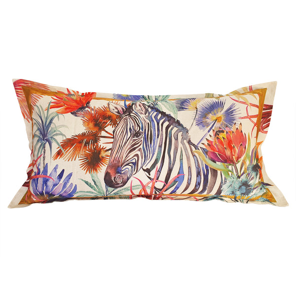 Zebra Cushion Cover, Large, Cotton-linen blend