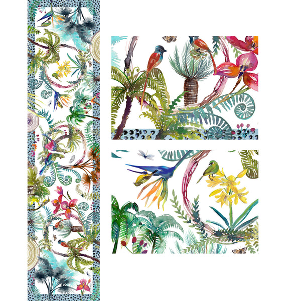 Botanical Table Runner, Cotton-Linen Blend